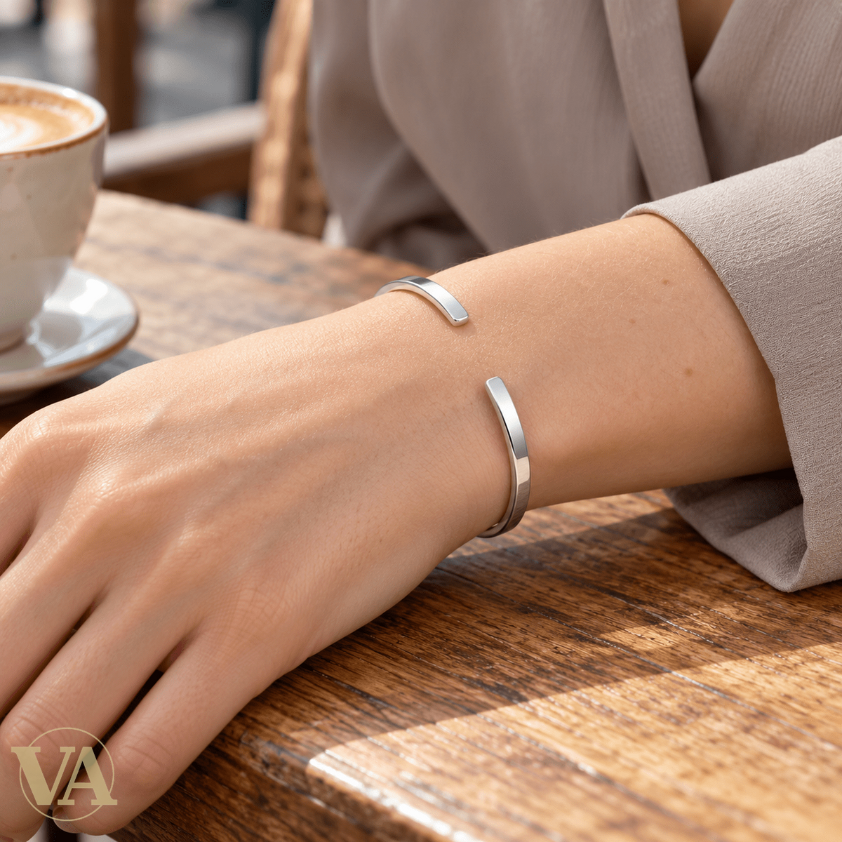 Jonc Femme Argent 925 — Ligne Polie à Facettes - Argent 925 - Vindicta