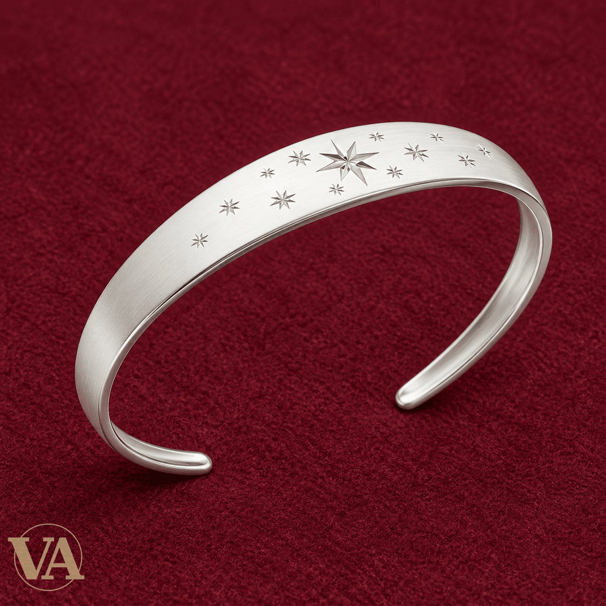 Jonc Femme Argent 925 Rhodié — Constellation Gravée - Argent 925 - Vindicta