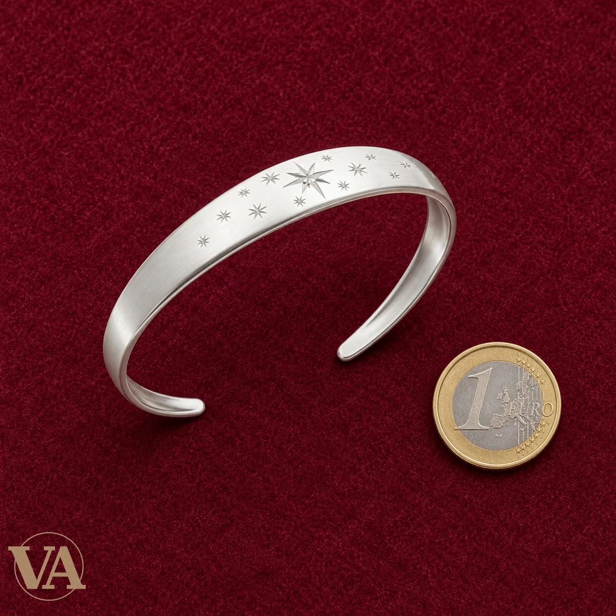 Jonc Femme Argent 925 Rhodié — Constellation Gravée - Argent 925 - Vindicta