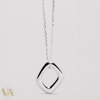 Collier femme argent 925 rhodié Taylor à pendentif losange ajouré, détail du modèle