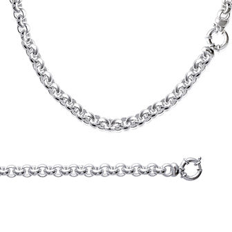 Collier femme argent 925 rhodié à maille ronde entrelacée, détail du modèle