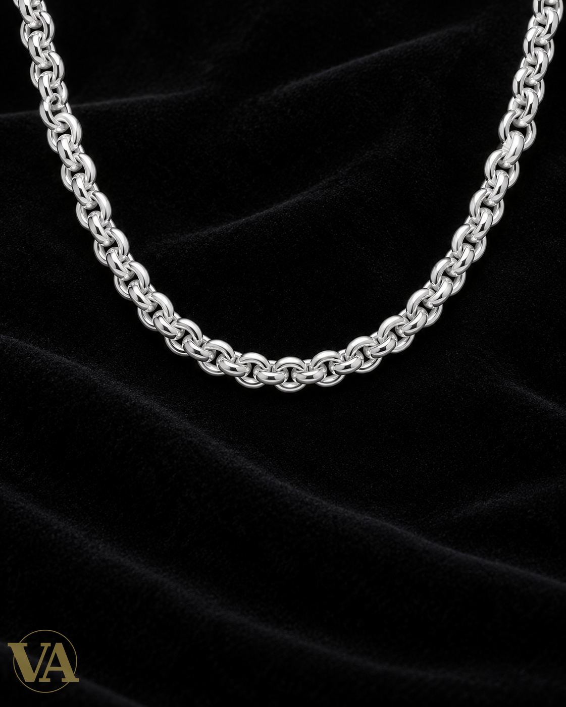 Collier femme argent 925 rhodié 790224, vue studio sur fond noir