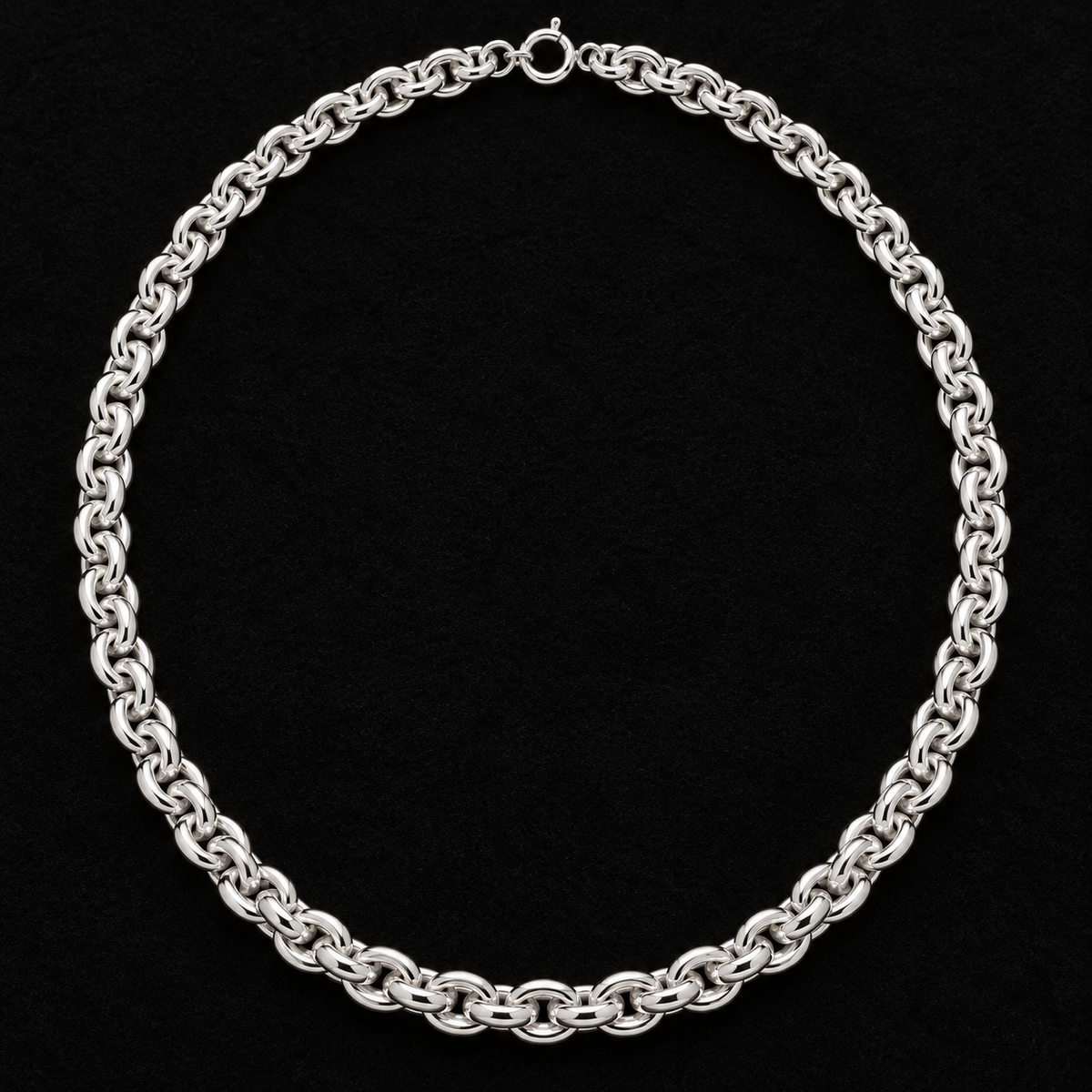 Collier femme argent 925 rhodié 790224, vue studio sur fond noir