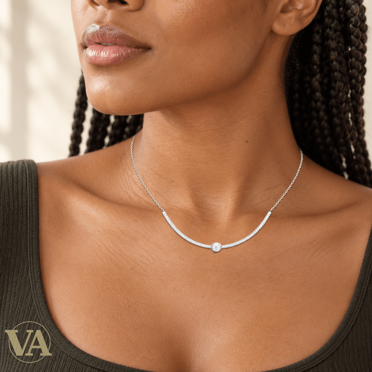 Collier arc et zirconias en argent 925 - Argent 925 - Vindicta