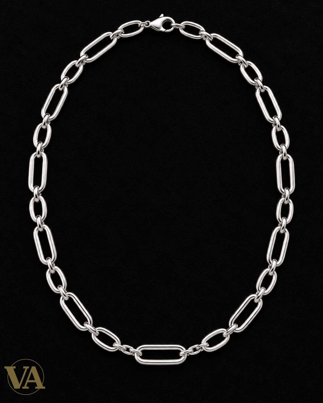 Collier femme argent 925 rhodié référence 721765, vue studio sur fond noir