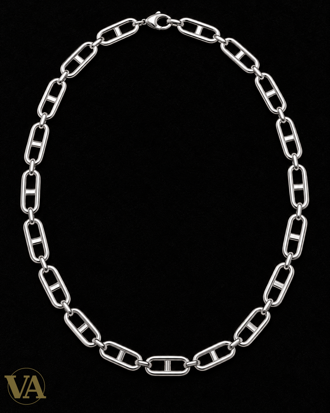 Collier femme argent 925 rhodié référence 721932, vue studio sur fond noir