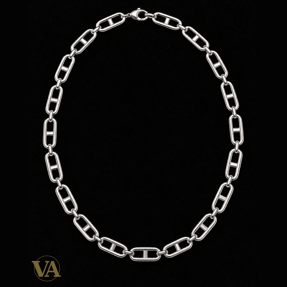 Collier femme argent 925 rhodié référence 721932, vue studio sur fond noir