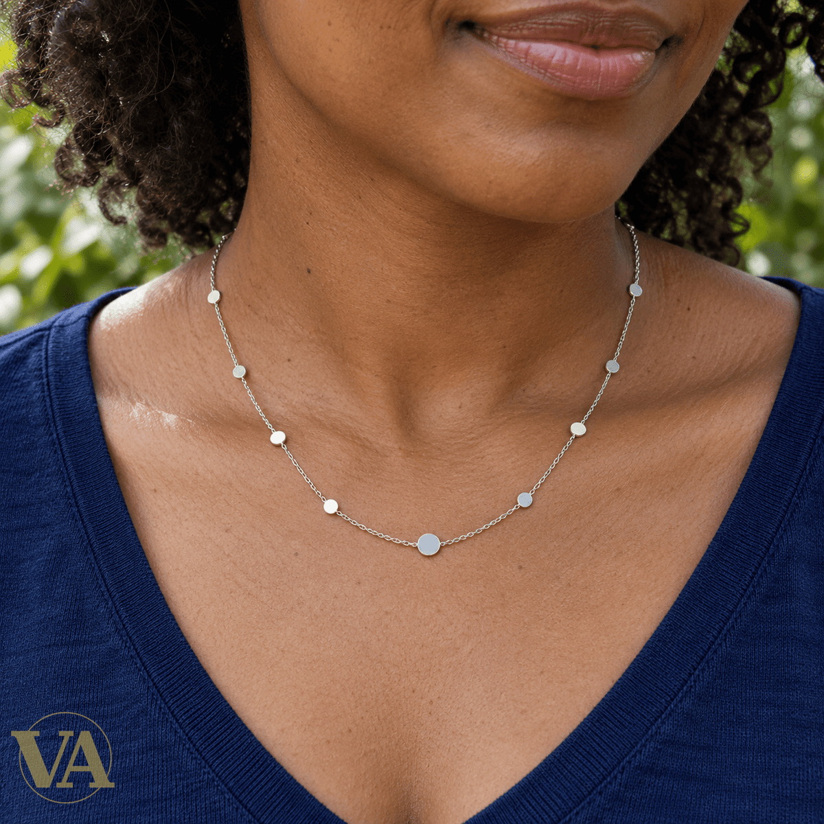 Collier Argent 925 Rhodié — Pastilles Délicates - Argent 925 - Vindicta