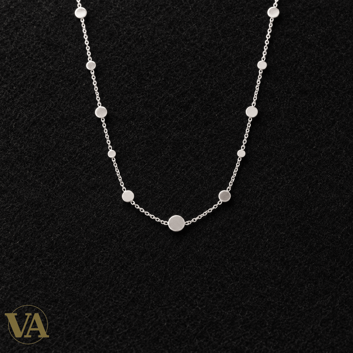 Collier Argent 925 Rhodié — Pastilles Délicates - Argent 925 - Vindicta