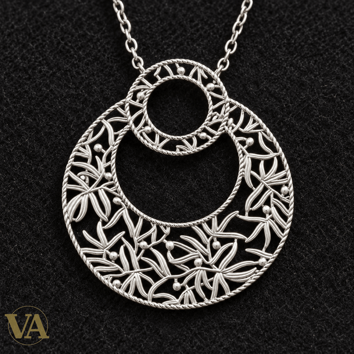 Collier Argent 925 Rhodié — Arabesques Ajourées - Argent 925 - Vindicta