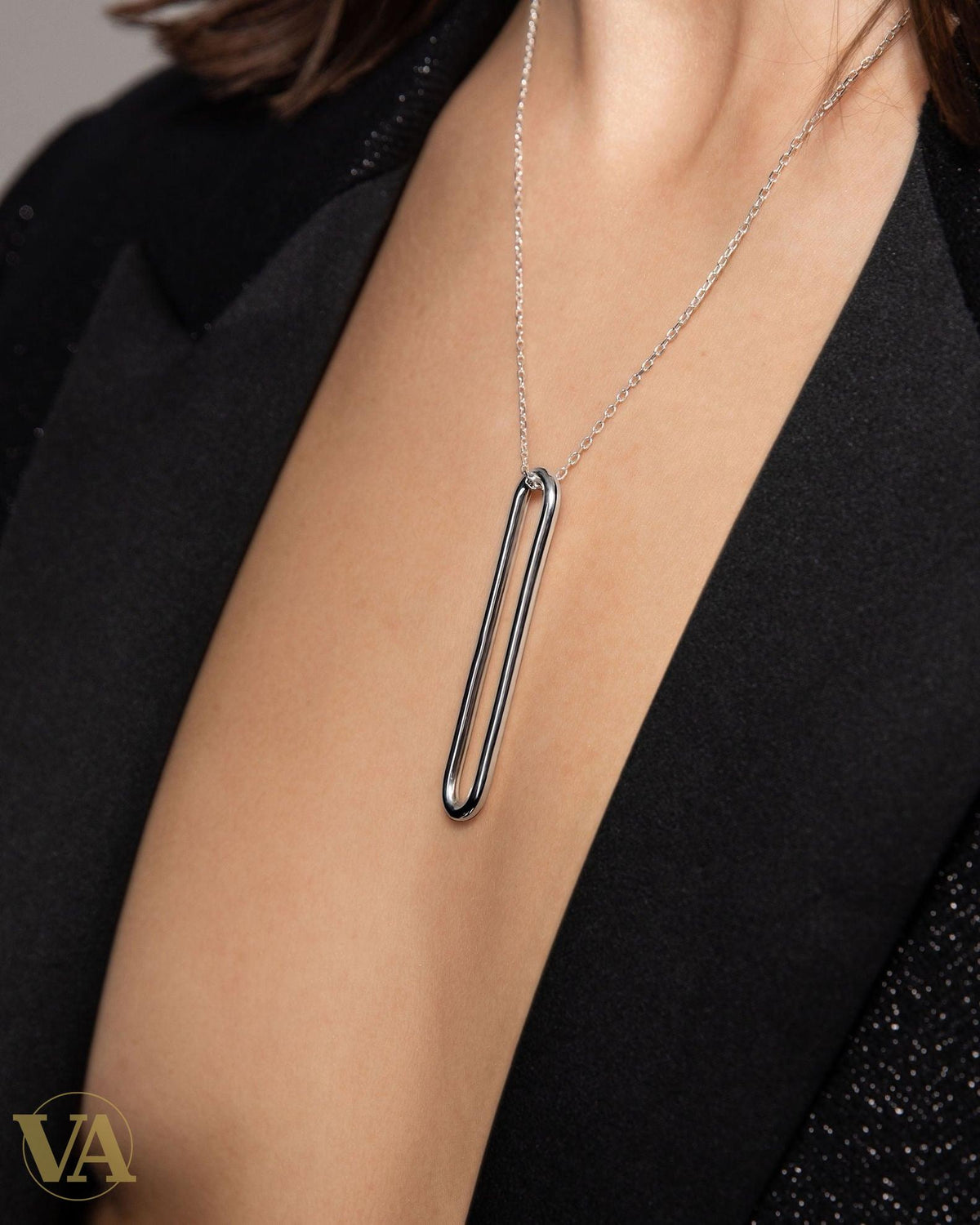 Collier garbo en argent 925, détail du pendentif