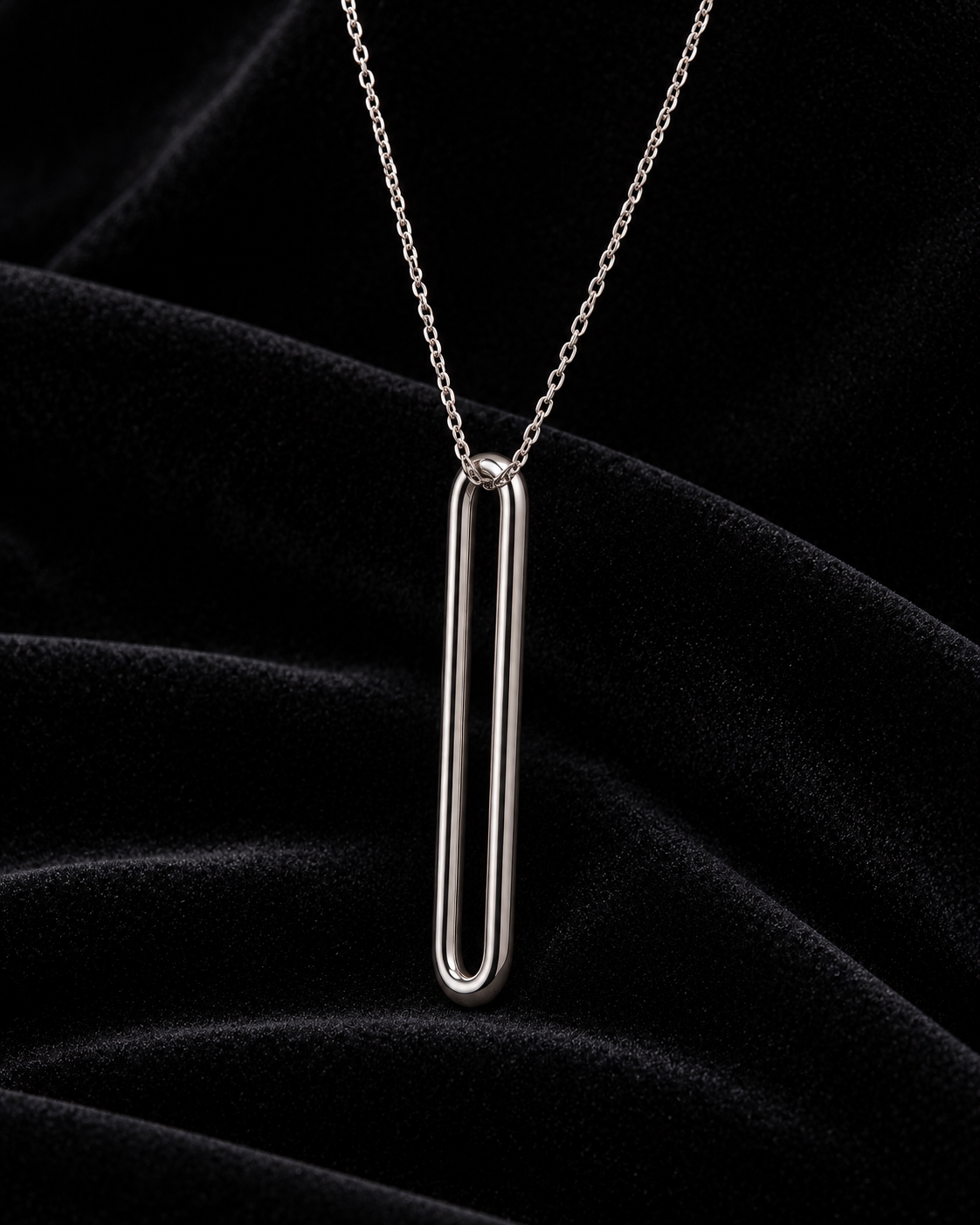Collier Garbo en argent 925, pendentif long et étroit