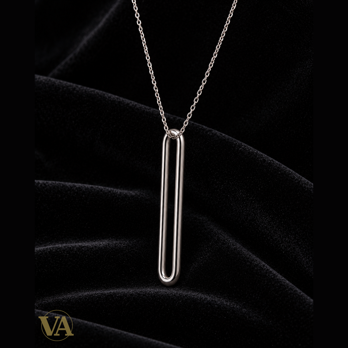 Collier Garbo en argent 925, pendentif long et étroit