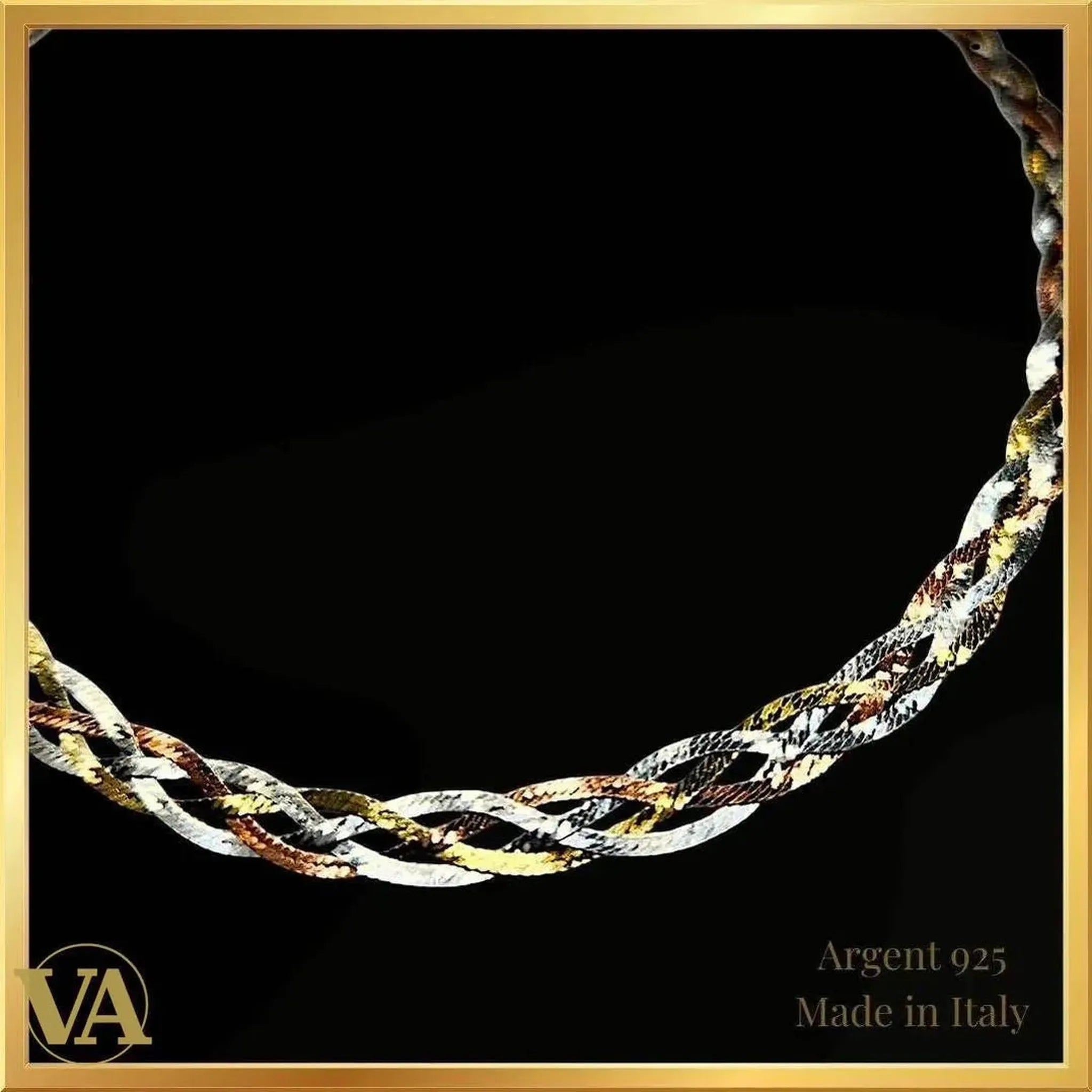 Collier Femme en argent 925 trois nuances – Argent, or jaune et or rose - Argent 925 - Vindicta