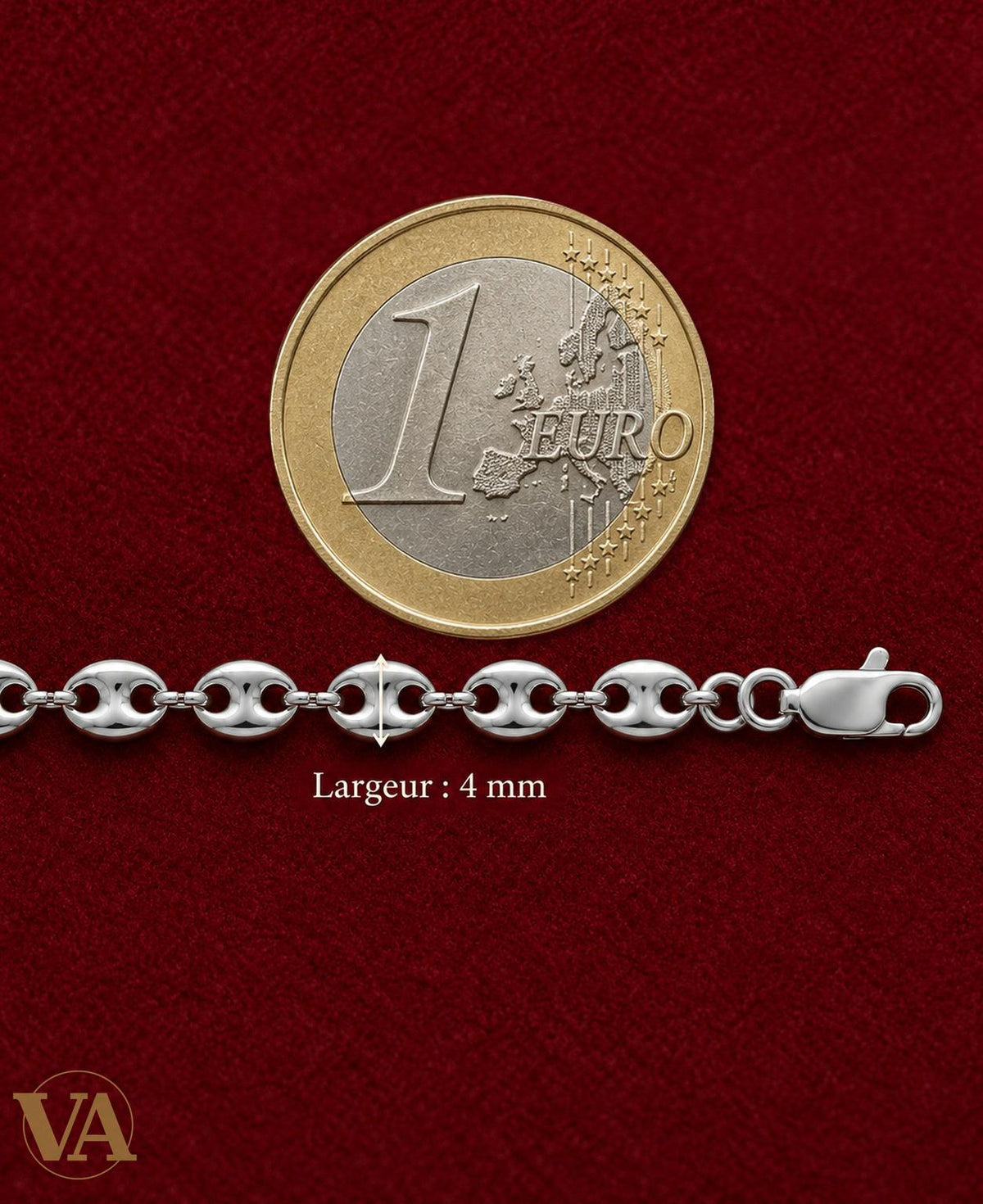 Chaîne Homme Argent 925 – Maille Grain de Café 4 mm - Argent 925 - Vindicta