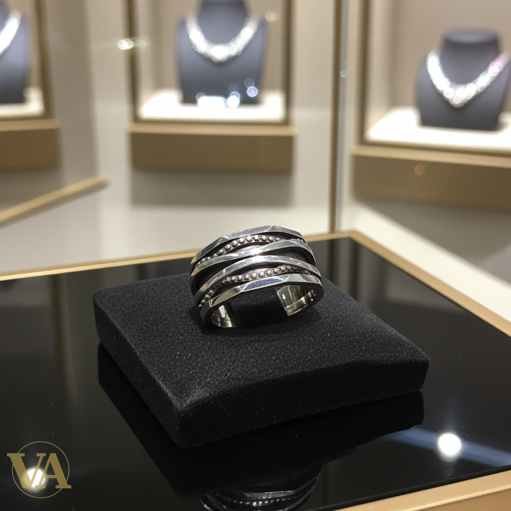 Anneau Homme Argent 925 – Design Torsadé Martelé-Vindicta : Bijoux Argent 925 Massif, Luxe et Héritage