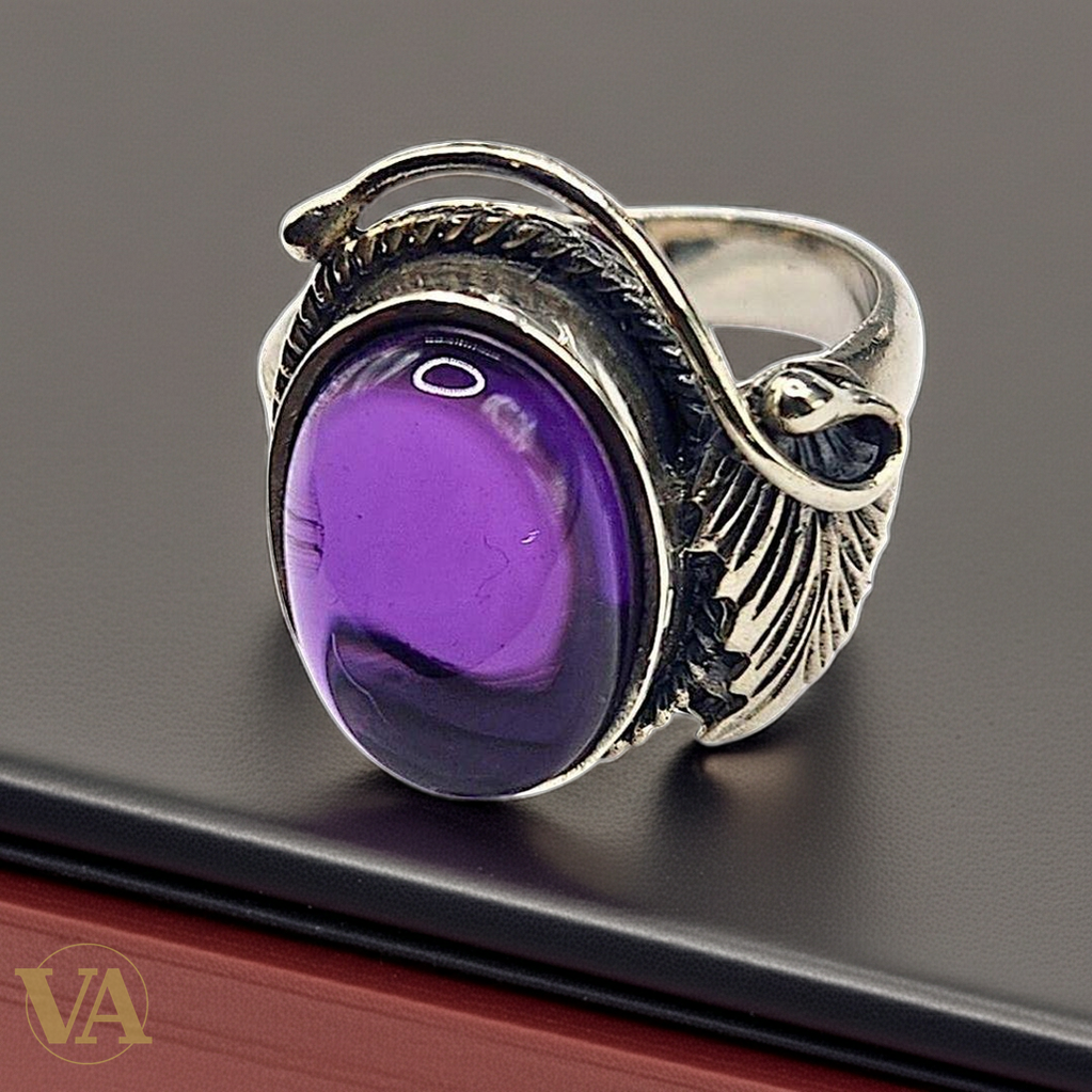 Bague Femme argent 925 avec améthyste violette-Vindicta : Bijoux Argent 925 Massif, Luxe et Héritage