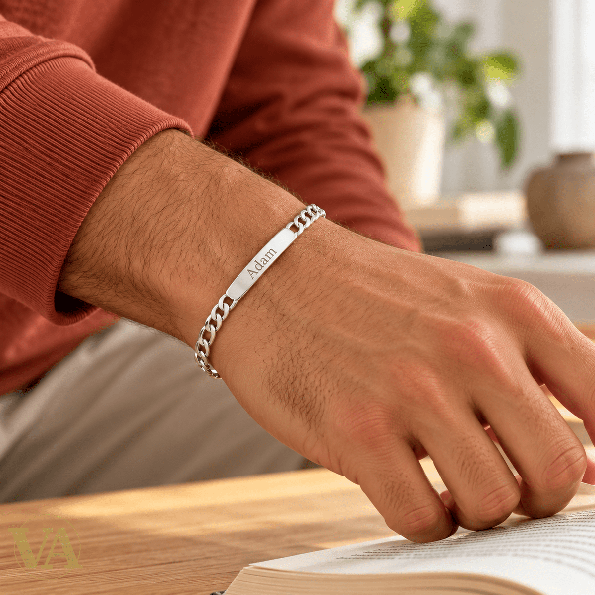 Gourmette homme argent 925 à graver — Figaro 1+3, 20 cm - Argent 925 - Vindicta