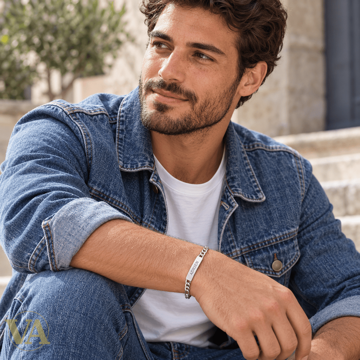 Gourmette homme argent 925 à graver — Figaro 1+3, 21 cm - Argent 925 - Vindicta