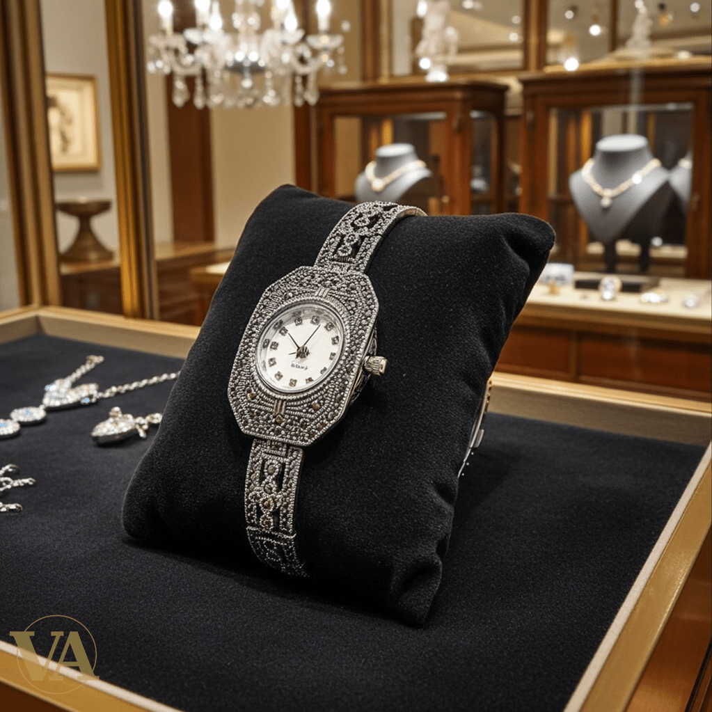 Montre Femme Argent 925 & Marcassite – Élégance intemporelle - Argent 925 - Vindicta