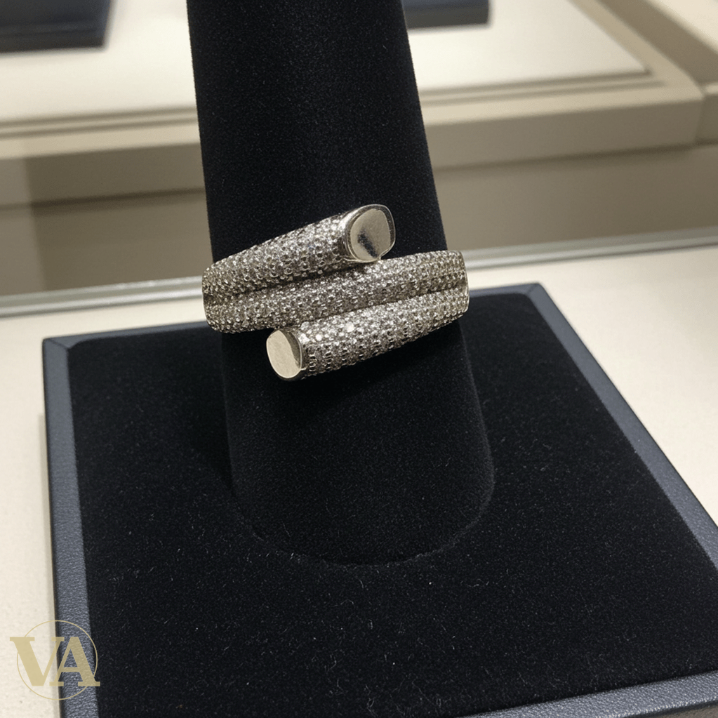Bague femme argent 925 – Design croisé serti de zirconiums – Élégance moderne - Argent 925 - Vindicta