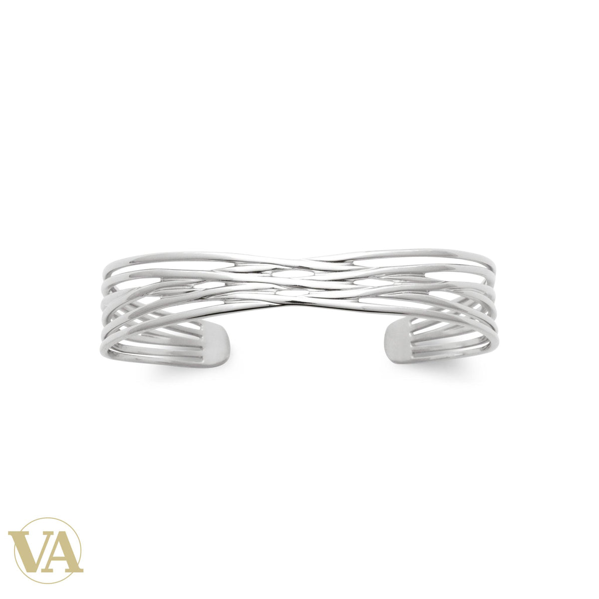 Jonc argent 925 rhodié multibrins croisés - Argent 925 - Vindicta