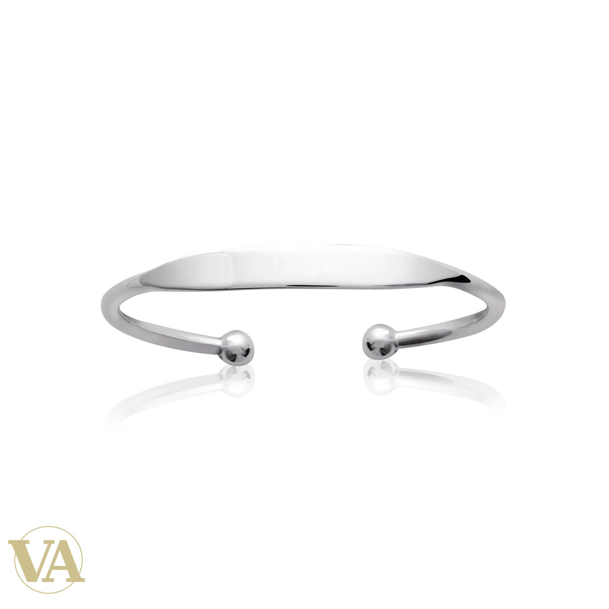 Jonc argent 925 ruban lisse à embouts boule - Argent 925 - Vindicta