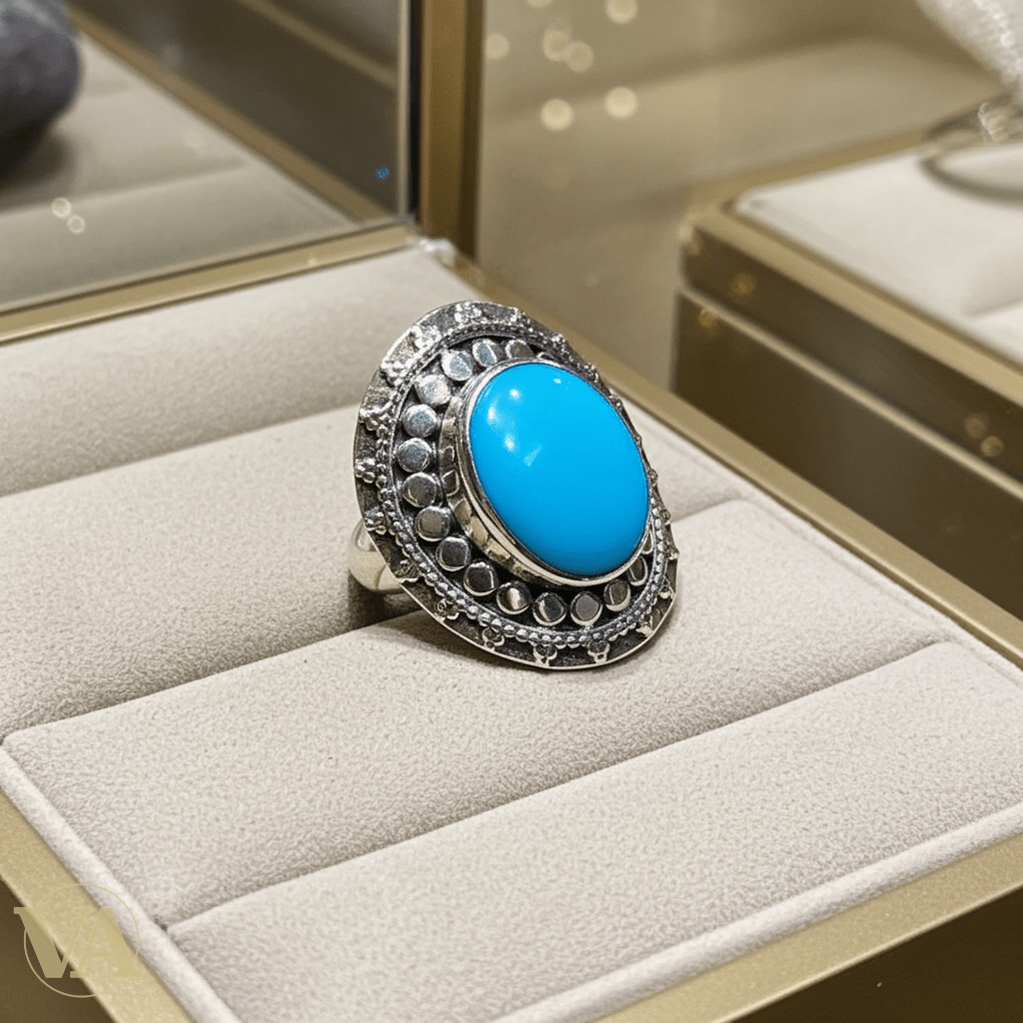 Bague Femme Argent 925 – Cabochon Turquoise Bohème Chic - Argent 925 - Vindicta