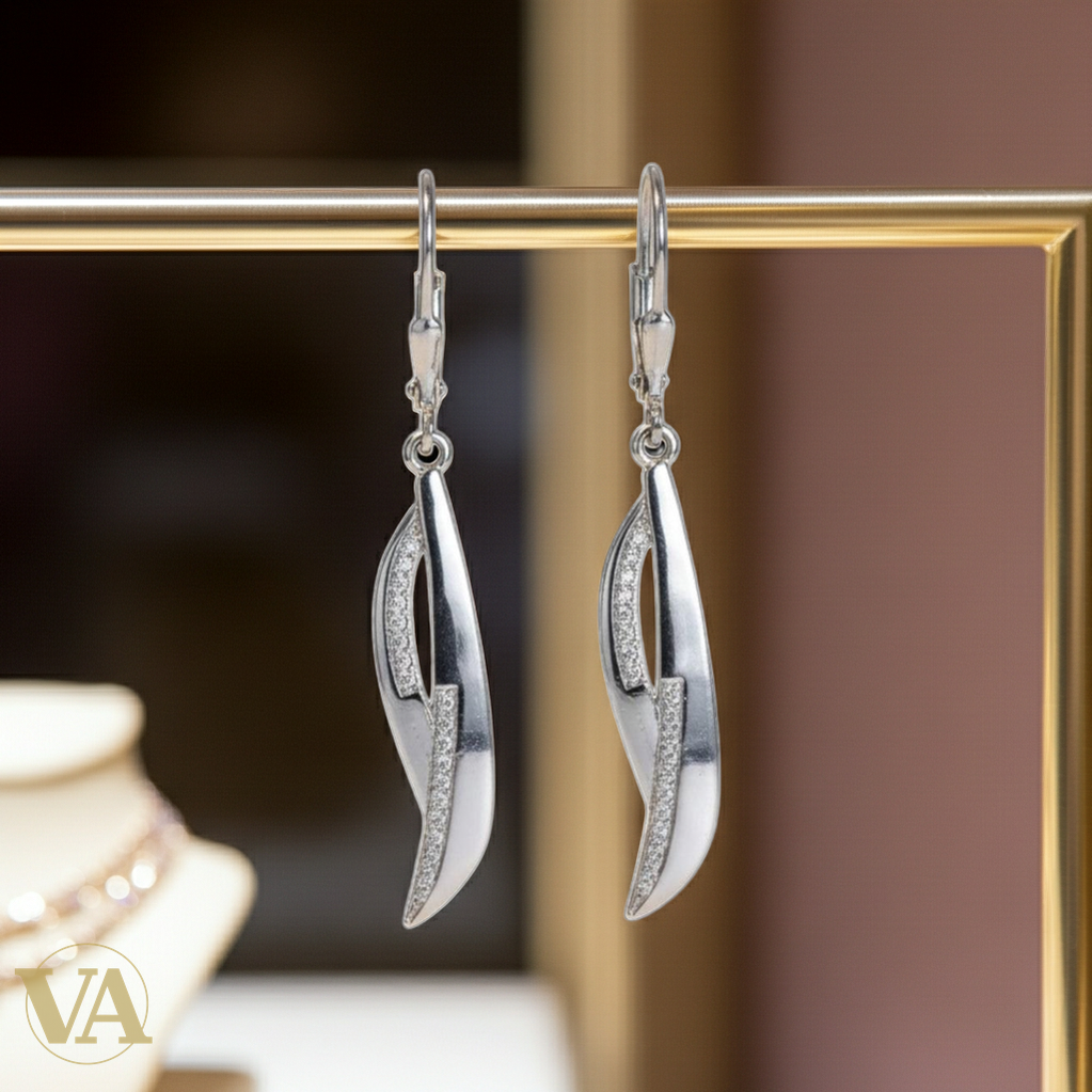 Boucles d'Oreilles Femme Pendantes Argent 925 – Oxyde de Zirconium-Vindicta : Bijoux Argent 925 Massif, Luxe et Héritage