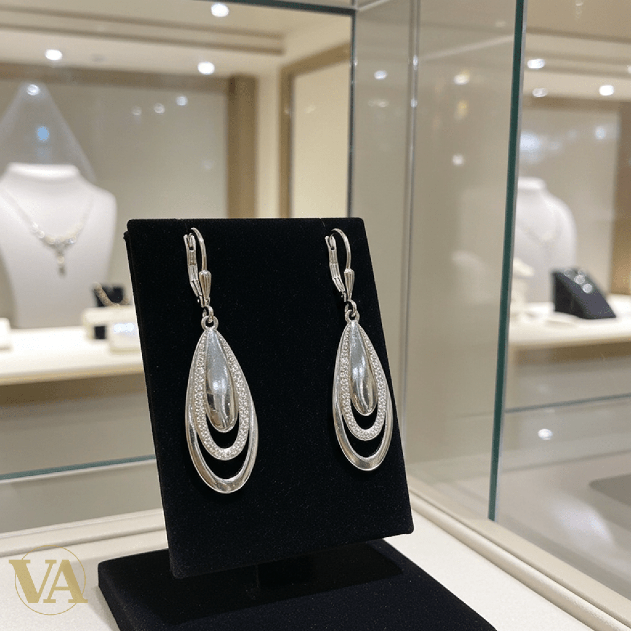 Boucles d'Oreilles Femme Pendantes Argent 925 – Triple Anneau & Zirconium - Argent 925 - Vindicta