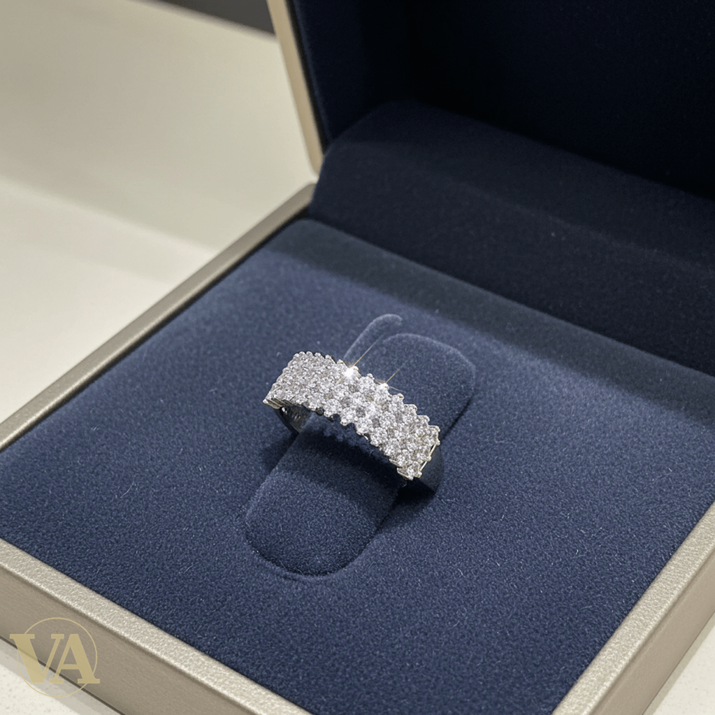 Bague Femme Argent 925 Pavée Zircons 3 Rangs - Argent 925 - Vindicta