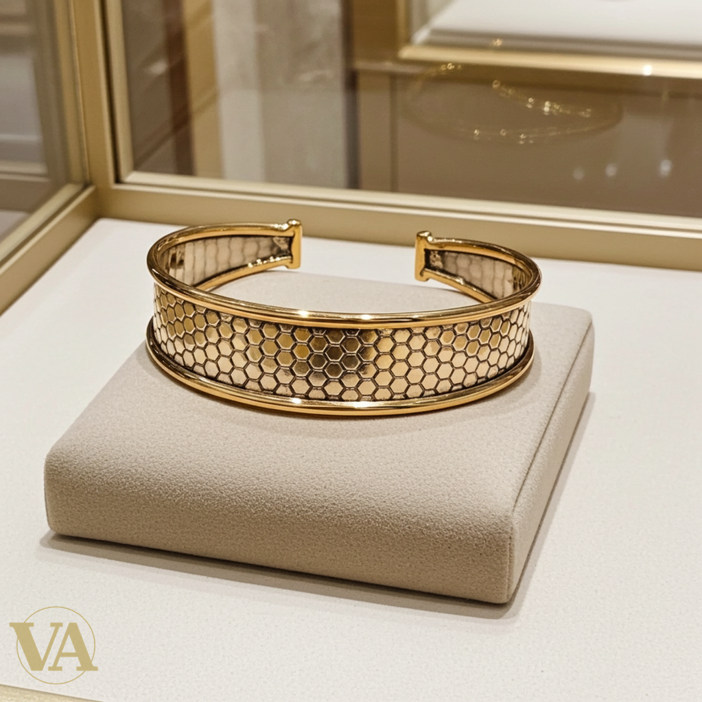 Bracelet Jonc Élégance Hexa – Argent 925 & Plaqué Or-Vindicta : Bijoux Argent 925 Massif, Luxe et Héritage