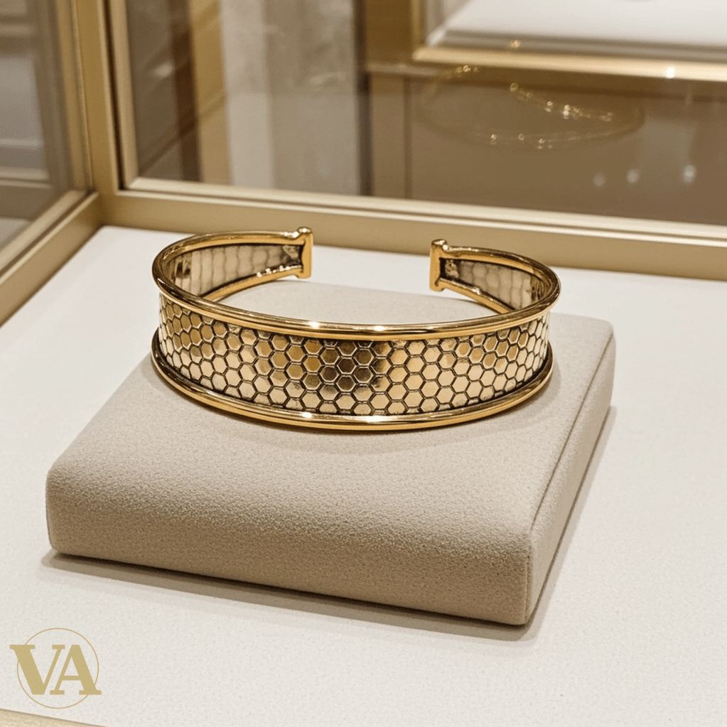 Bracelet Jonc Élégance Hexa – Argent 925 & Plaqué Or - Argent 925 - Vindicta