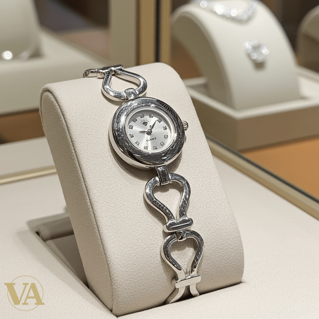 Montre Femme Argent 925 – Bracelet Cœurs & Cadran Rond Quartz - Argent 925 - Vindicta