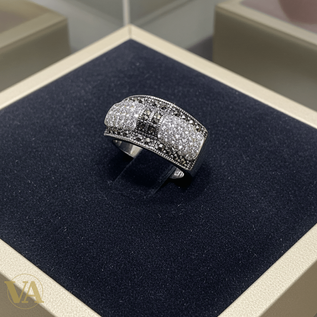 Bague Femme argent 925 pavée – Zirconiums & Marcassites - Argent 925 - Vindicta