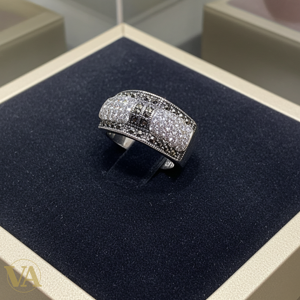 Bague Femme argent 925 pavée – Zirconiums & Marcassites-Vindicta : Bijoux Argent 925 Massif, Luxe et Héritage