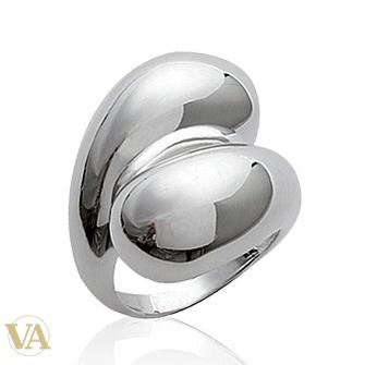 Bague argent 925 à deux volumes polis — vue non portée
