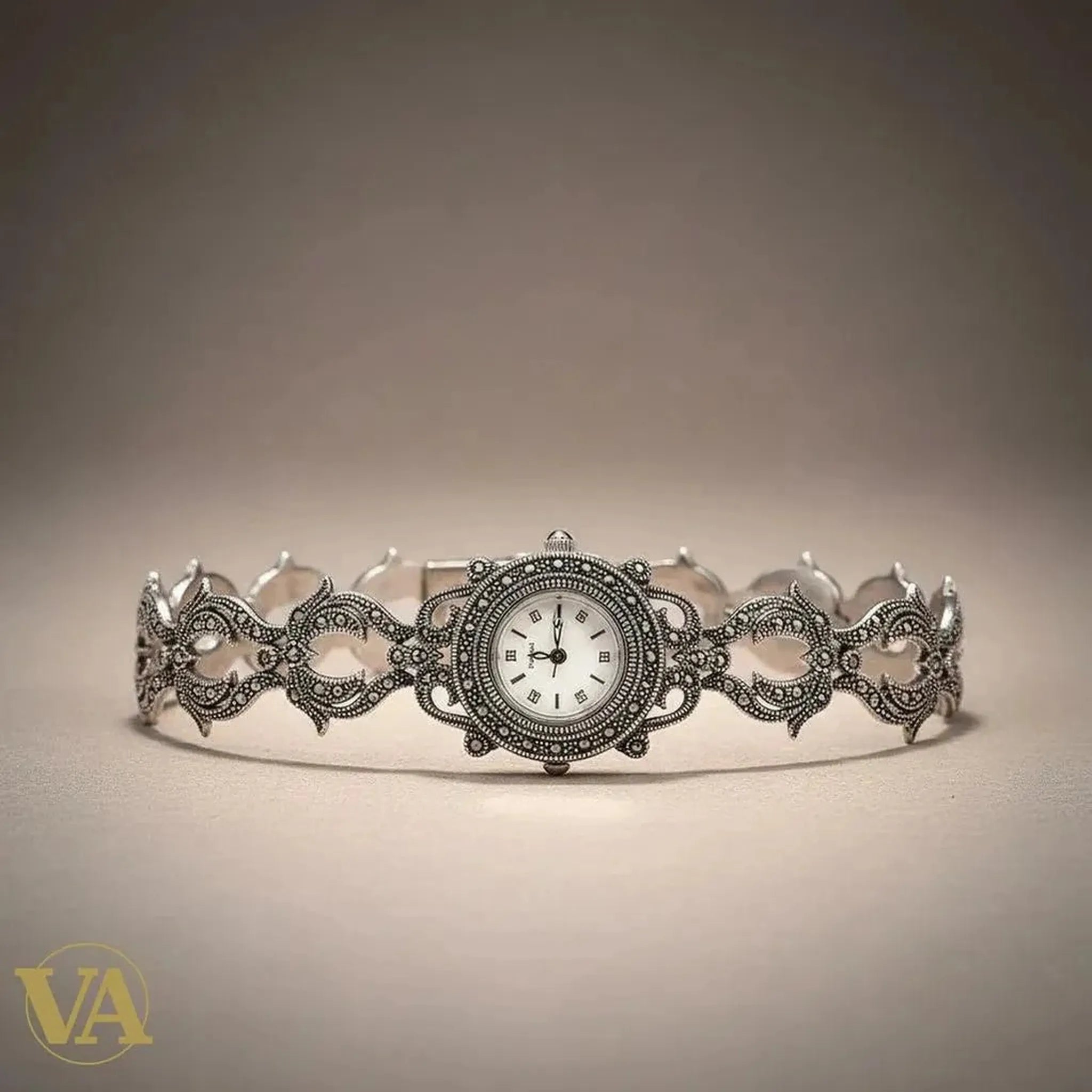 Bracelet-Montre Femme Argent 925 & Marcassite – Design Raffiné - Argent 925 - Vindicta