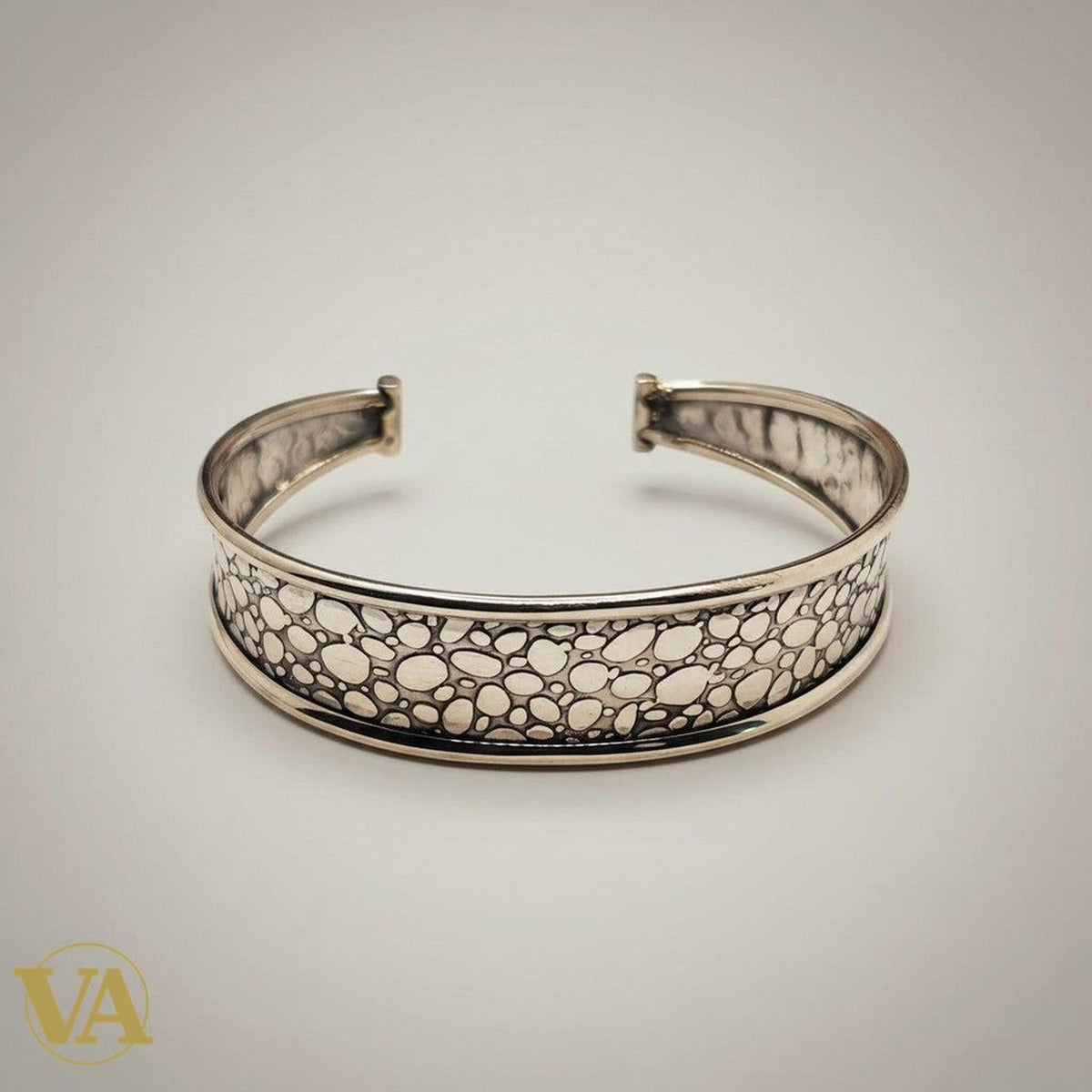 Bracelet Jonc Femme Argent 925 – Motif Galet Texturé