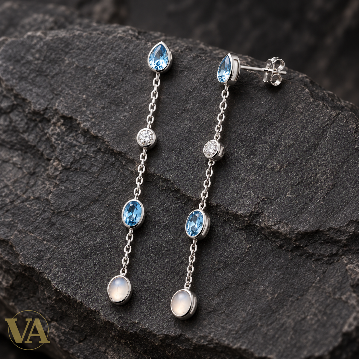 Boucles d’oreilles argent 925 rhodié — détail du bijou