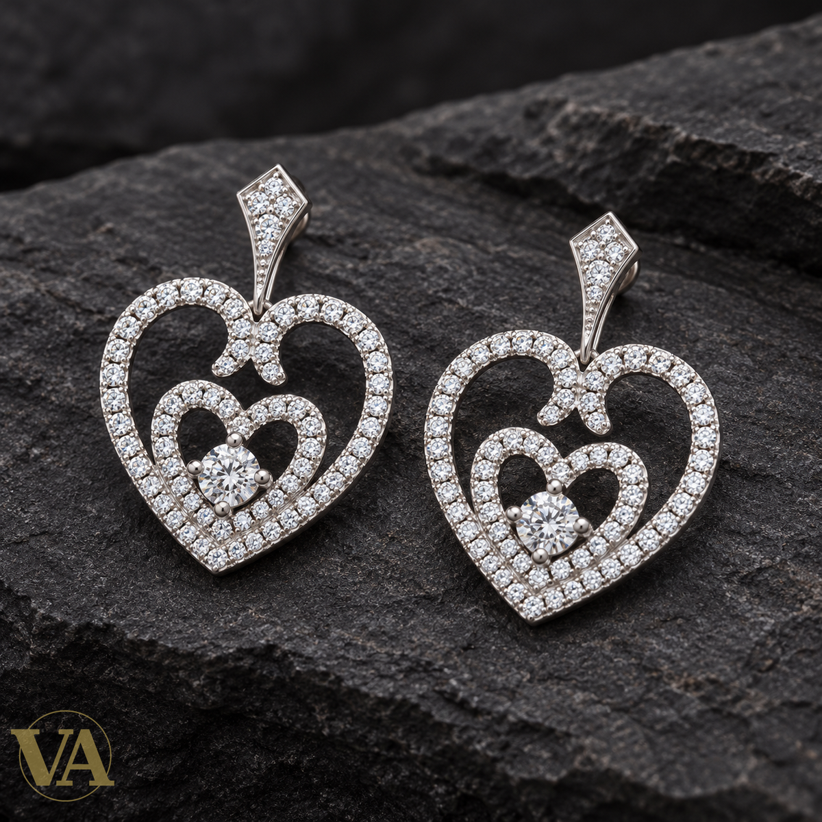 Boucles d’oreilles argent 925 rhodié — détail du bijou