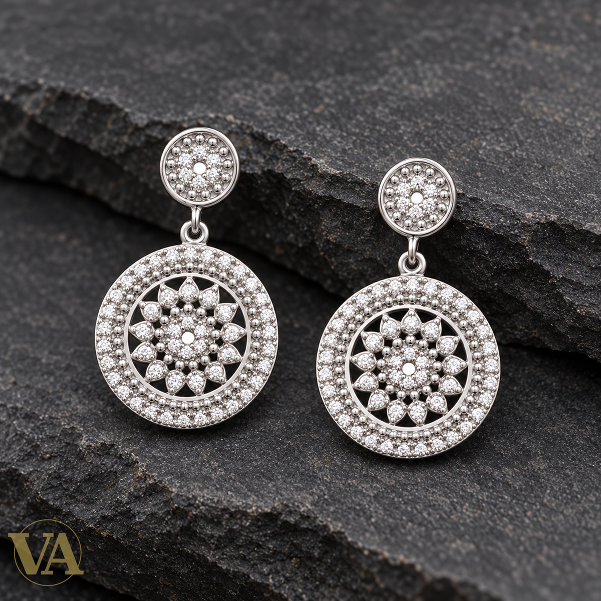 Boucles d’oreilles argent 925 rhodié — détail du bijou