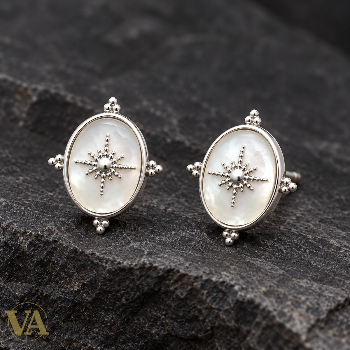 Boucles d’oreilles argent 925 rhodié — détail du bijou