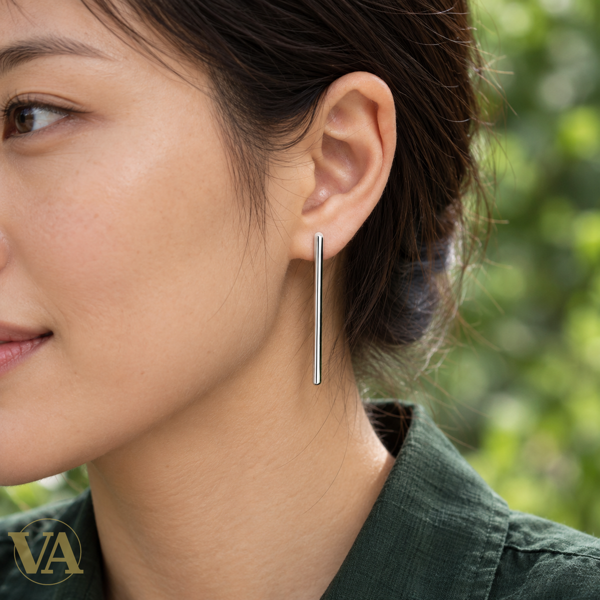 Barrettes élancées en argent 925 rhodié — portées