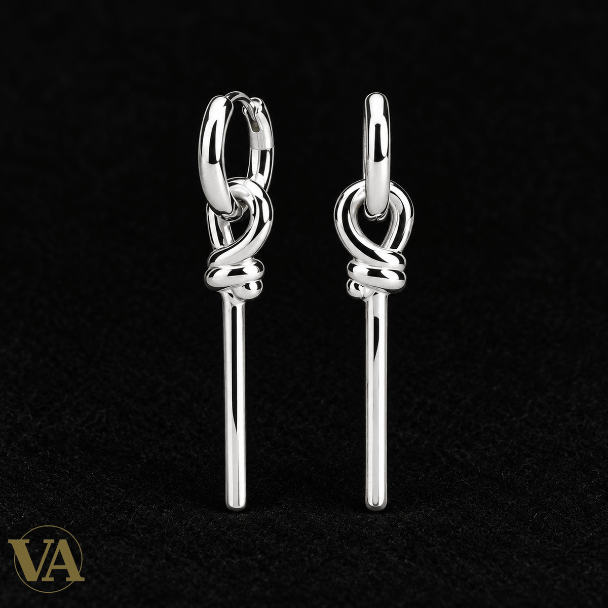 Boucles d’oreilles Femme Argent 925 Rhodié — Lennon — Nœuds et tiges - Argent 925 - Vindicta