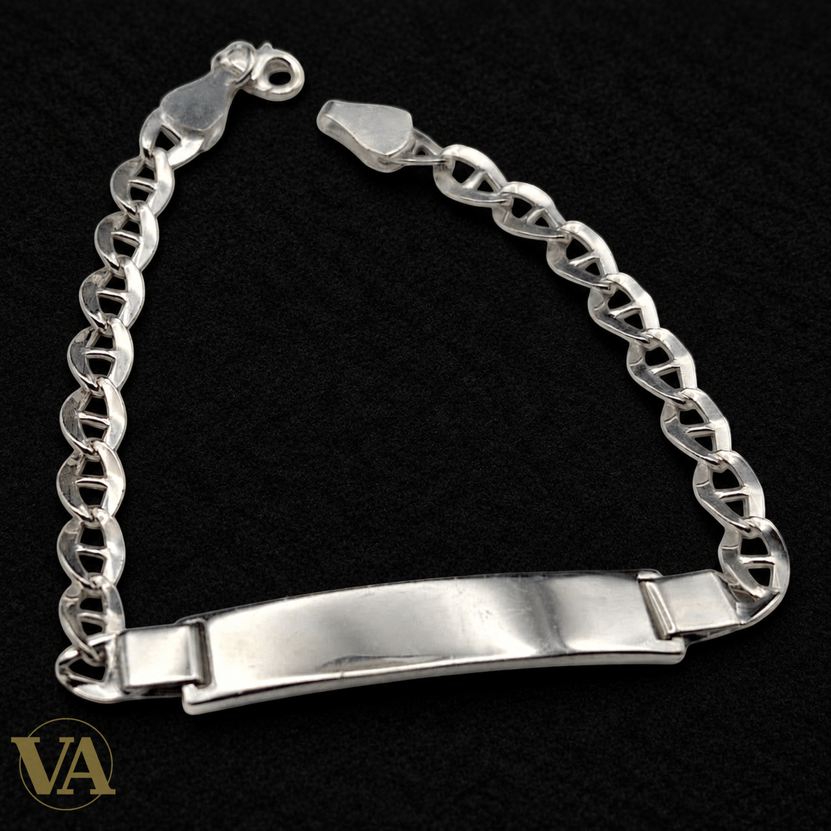 Bracelet Homme Argent 925 – Maille Fine & Plaque 38 mm - Argent 925 - Vindicta