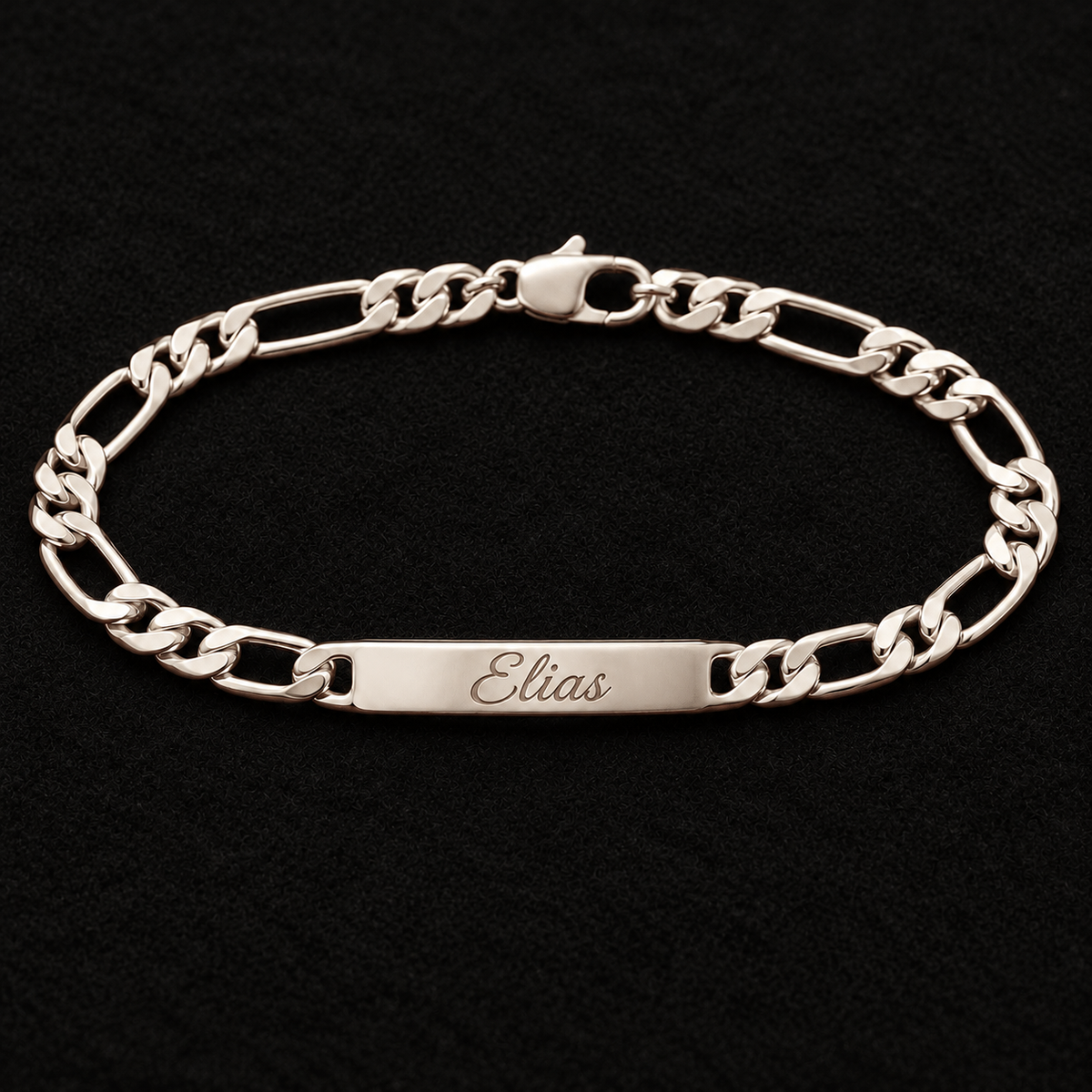 Bracelet homme Figaro 1+3 argent 925 personnalisable — 20 cm - Argent 925 - Vindicta