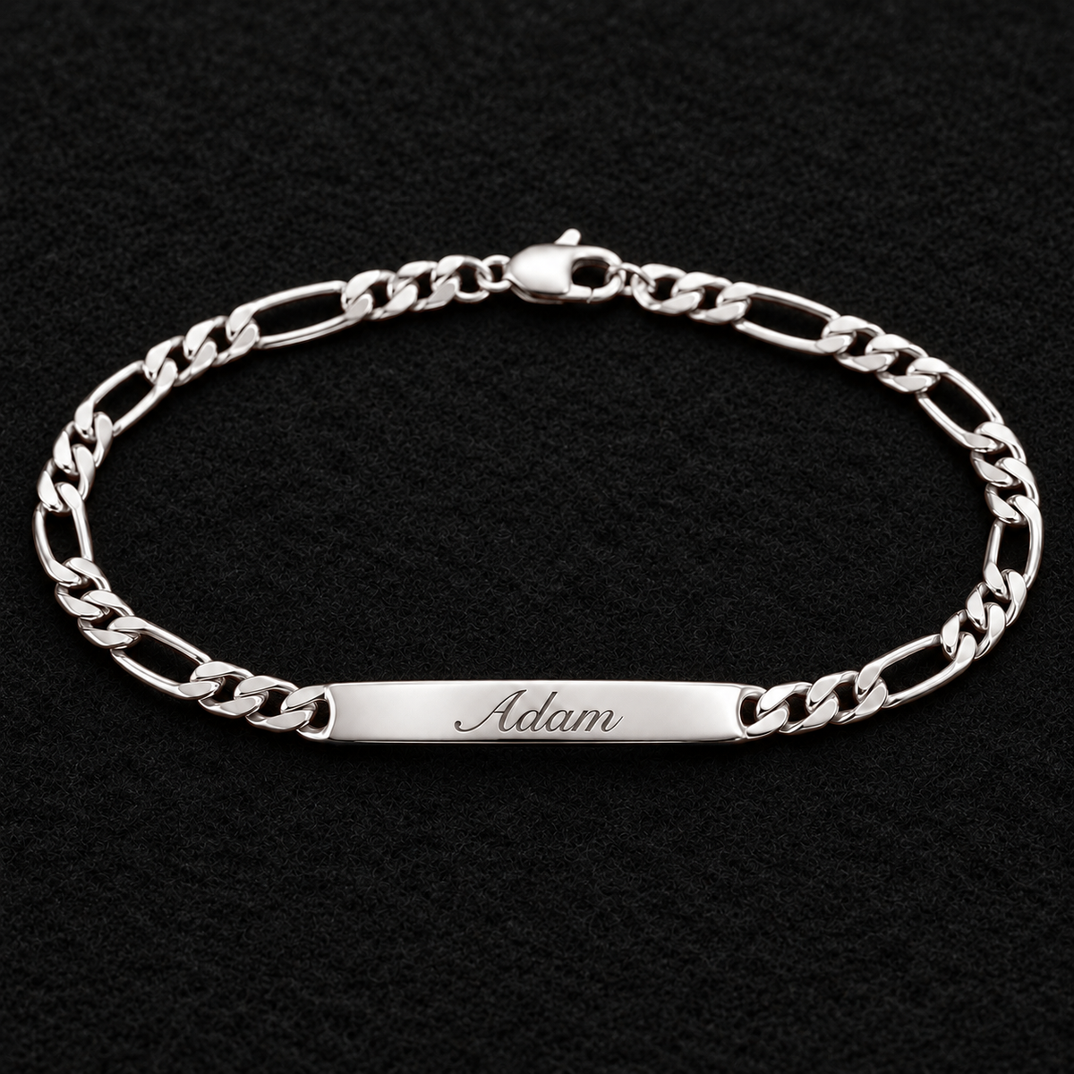 Gourmette homme argent 925 à graver — Figaro 1+3, 20 cm - Argent 925 - Vindicta