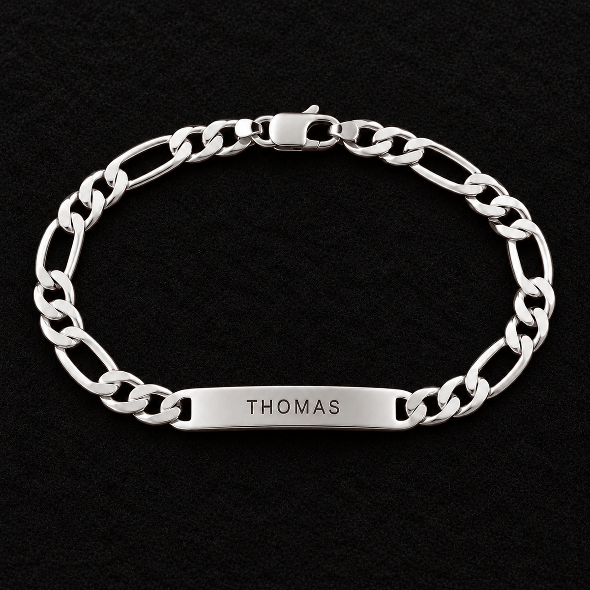 Gourmette homme argent 925 à graver — Figaro 1+3, 22 cm - Argent 925 - Vindicta