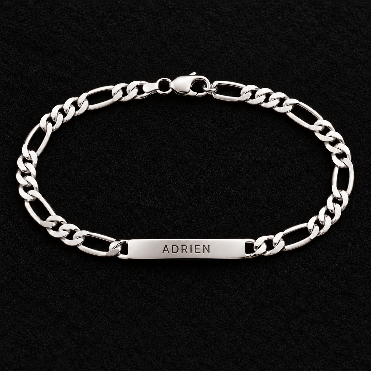 Gourmette homme argent 925 à graver — Figaro 1+3, 21 cm - Argent 925 - Vindicta